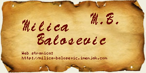 Milica Balošević vizit kartica